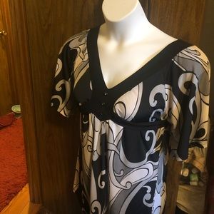 2x pretty design blouse black and white